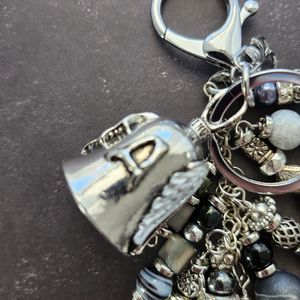 Biker Guardian Bell Angel/Satan Handbag Charm or Keychain Handcrafted